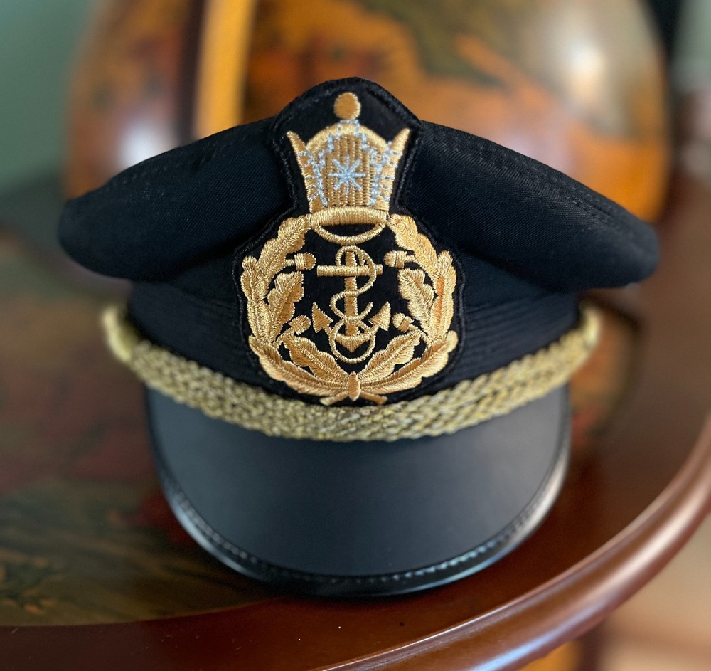 Pahlavi Imperial Navy Hat – 1970s Naval Officer Hat