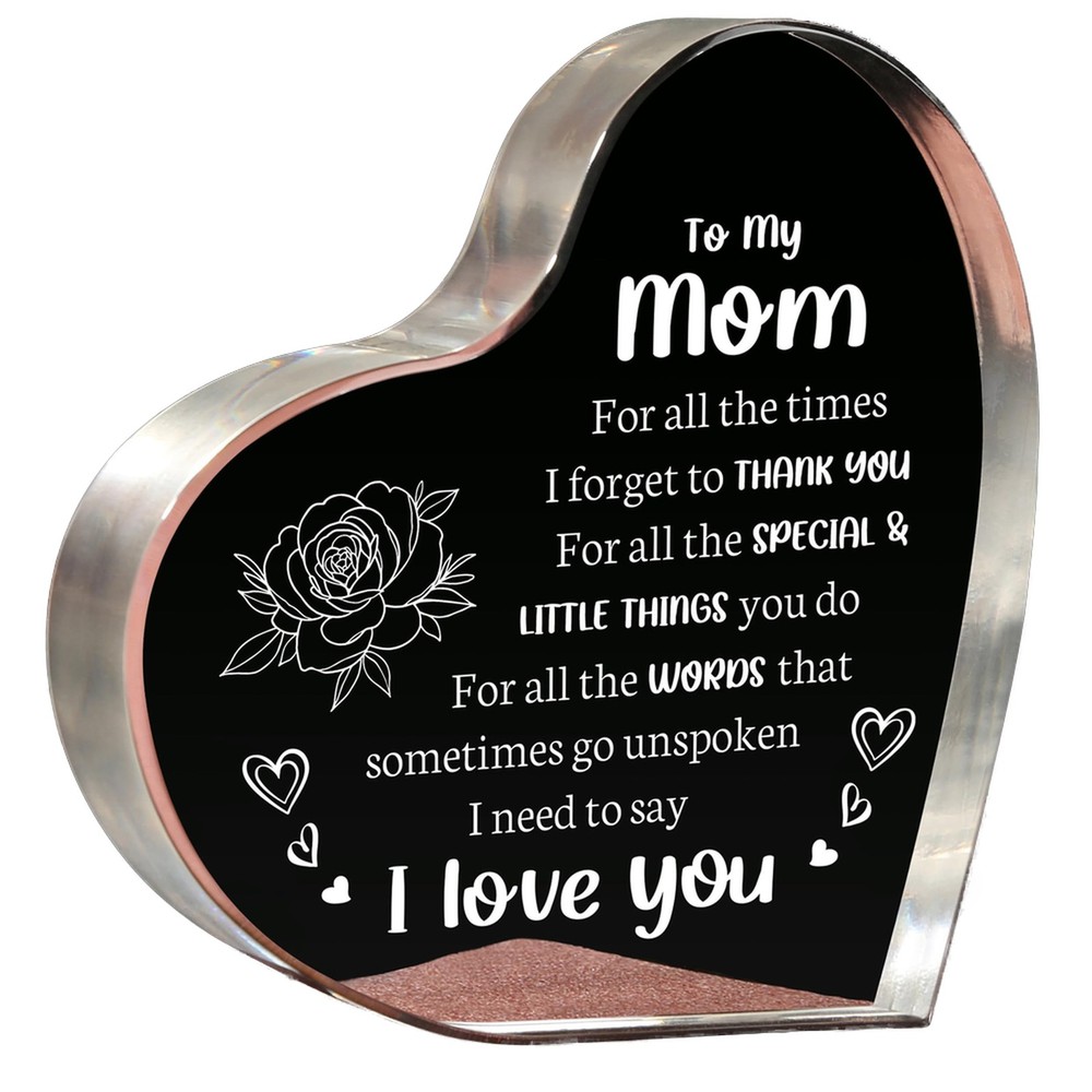 Mom Gifts for Mother's Day, I Love You Mom Acrylic Keepsake  Birthday Gifts f...