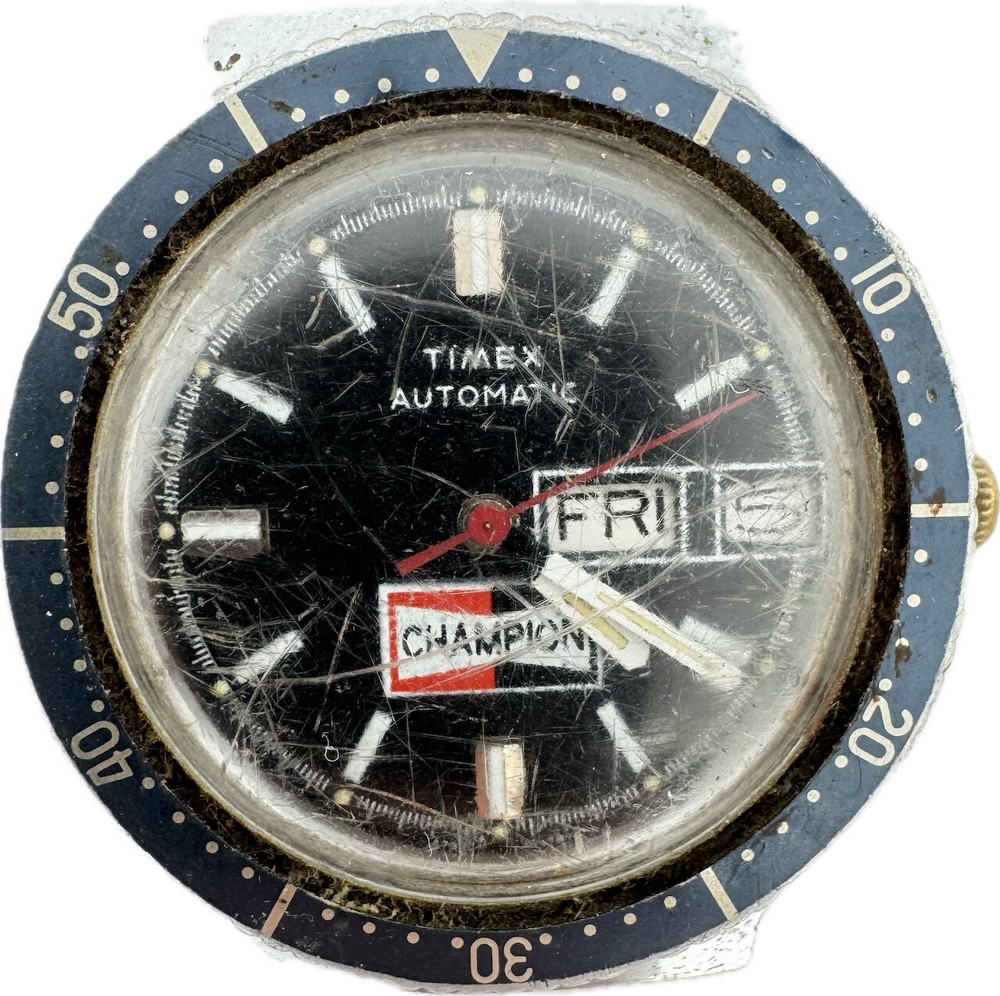 Vintage 38mm Timex Champion Spark Plugs Men's Automatic Wristwatch for Repair