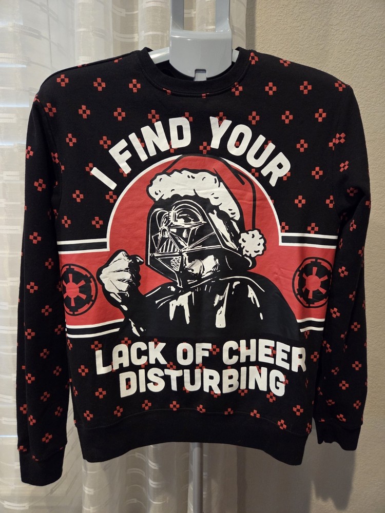 StarWars Christmas Sweatshirt Adult Medium Lack Cheer Darth Vader Ugly Sweater