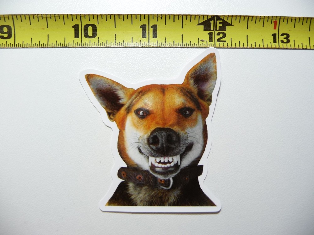 Evil Grin Funny Dog Decal Sticker for Pets and Playful Furballs