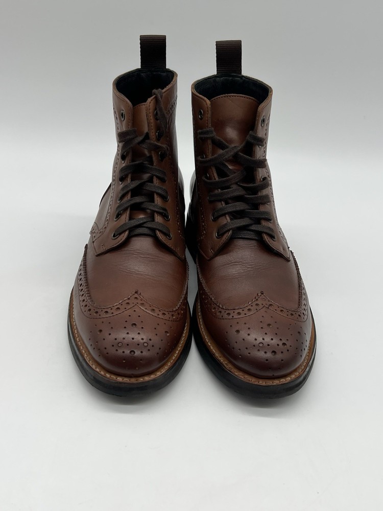 Thursday Boots Men's 9.5 Brown Leather Wingtip Lace-Up Dress Casual Boots