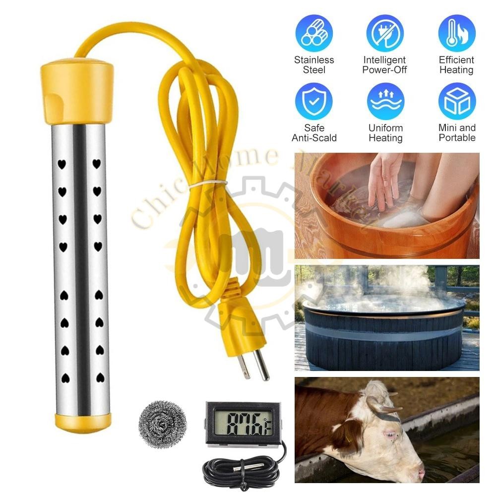 2000W 110V Water Heater Portable Electric Immersion Element Bucket Boiler Travel