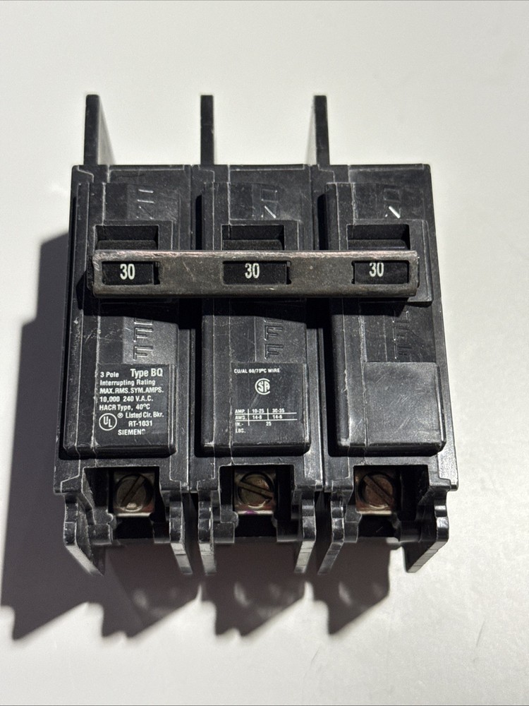 Siemens ITE BQ3030 30 Amp 3 Pole Bolt-On Circuit Breaker 240V Used Tested