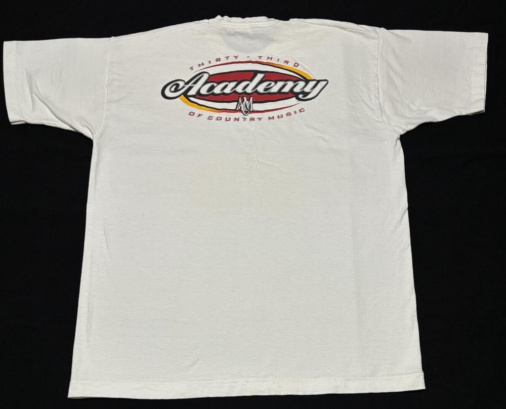 Vintage The Academy of Country Music 33rd Annual ACM 90’s White T-shirt Size XL-image