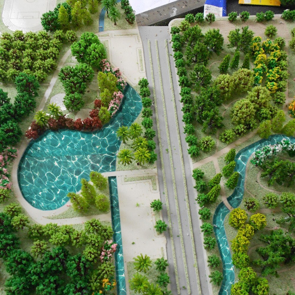 DIY Model Railway Layout Water Pattern Paper Simulation  