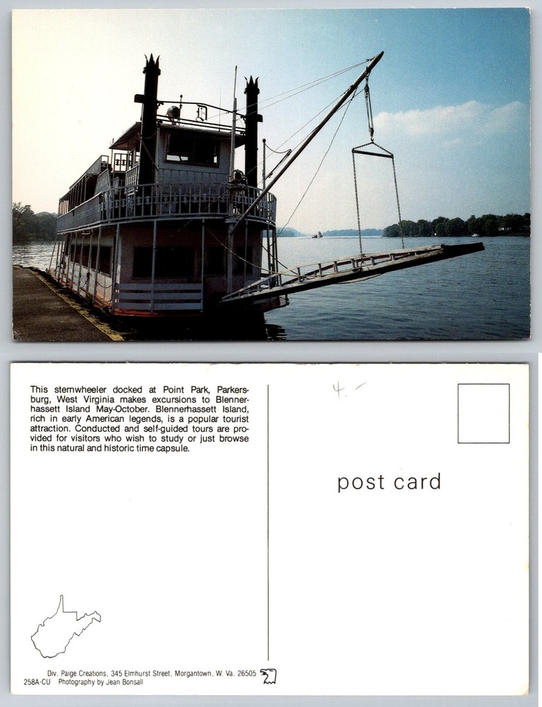 Sternwheeler Blennerhassett Island Parkersburg WV Postcard