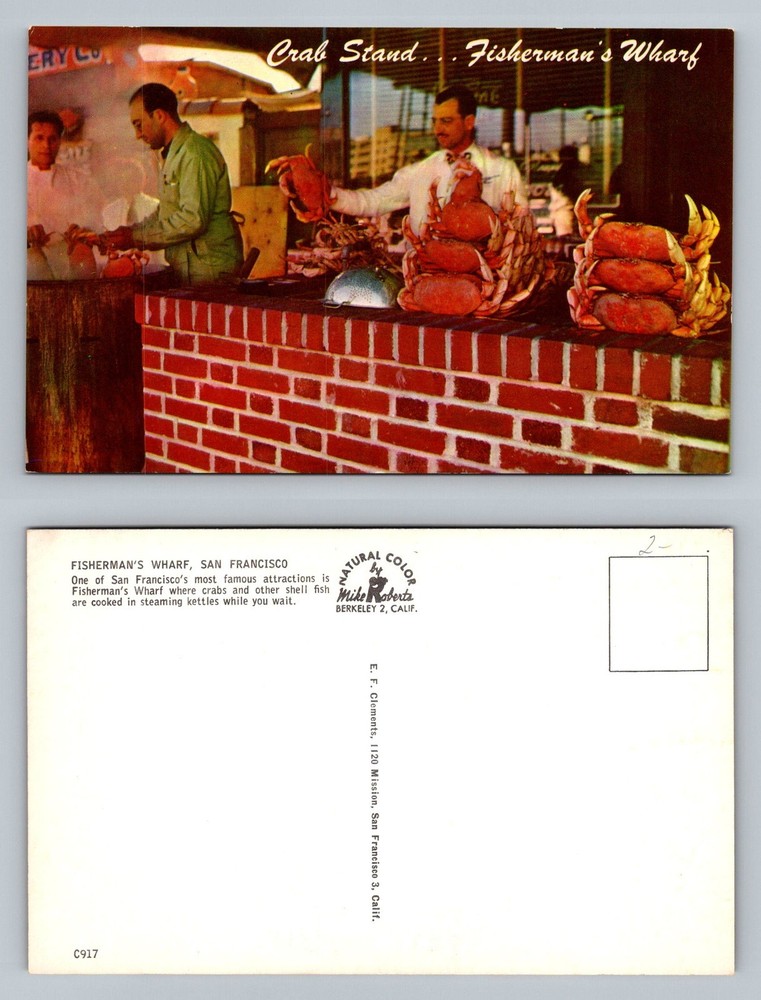 San Francisco, CA-California, Fisherman’s Wharf Crab Stand Vintage Postcard