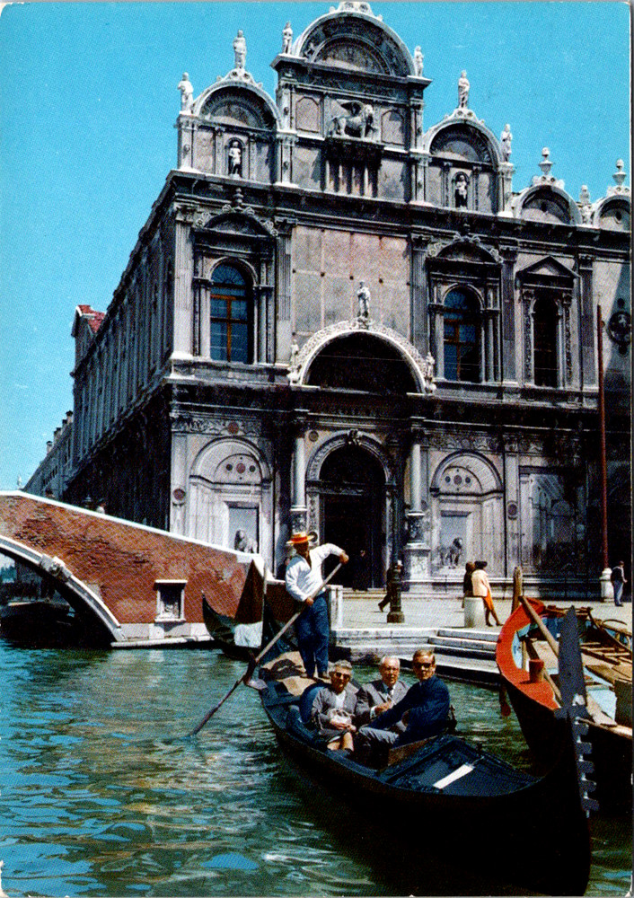 Vintage Postcard Venice Italy Gondola Ride Canal Historic Building
