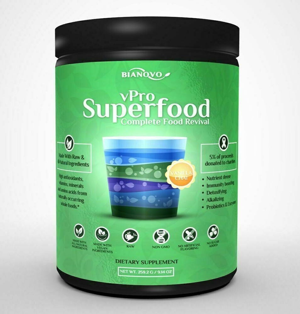 Plant-Based Superfood Powder with Hemp Acai Maca Chlorella Alfalfa-image