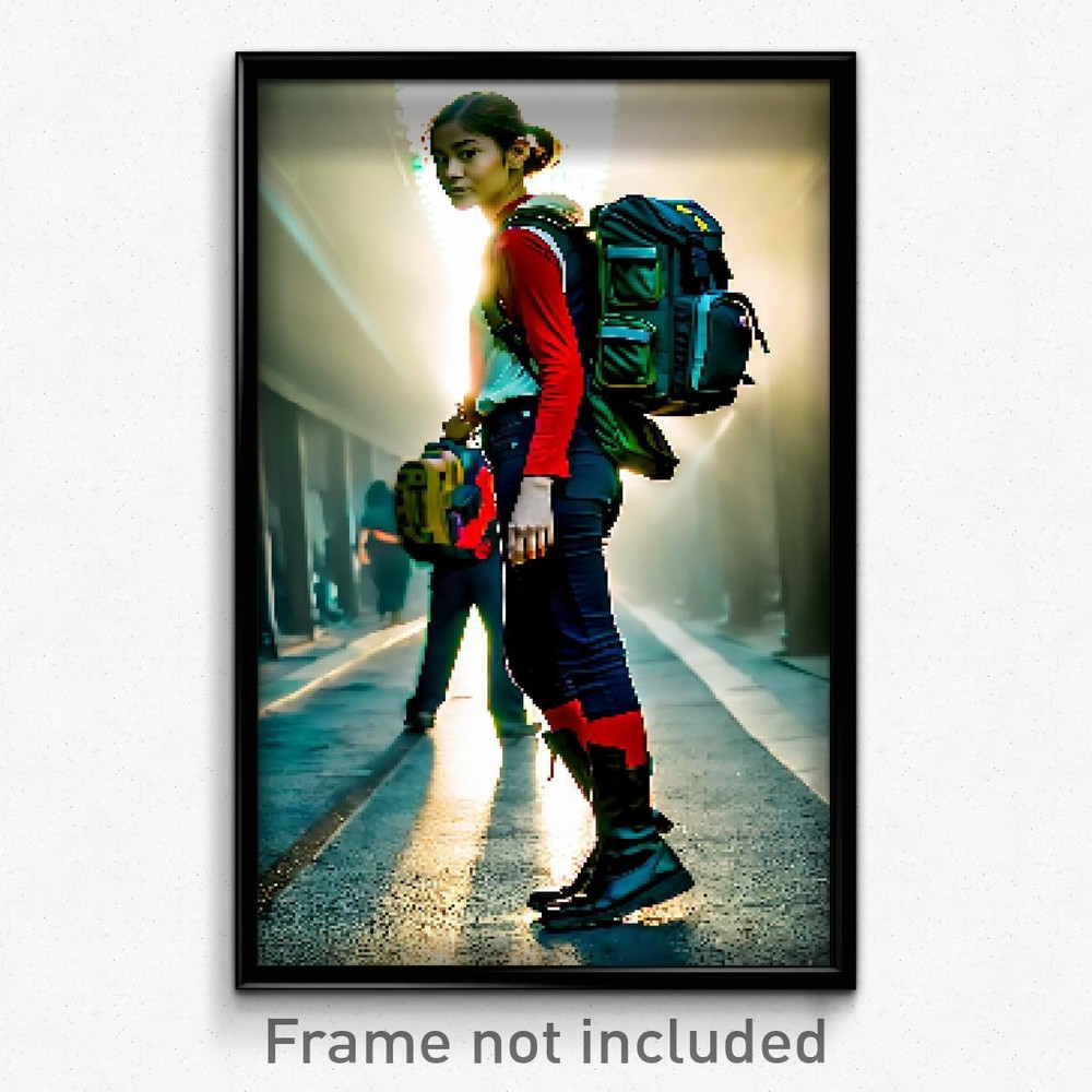 Pixel Art Backpack with 8-Bit Psychedelic Trippy Video Game Print