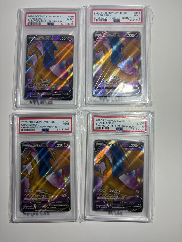 2020 POKEMON CHARIZARD V 050 SWSH GRADED PSA 9 Lot 4