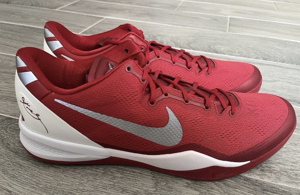 Nike Kobe Viii 8 System Tb Maroon Team Red Lower Merion Aces Sz 17