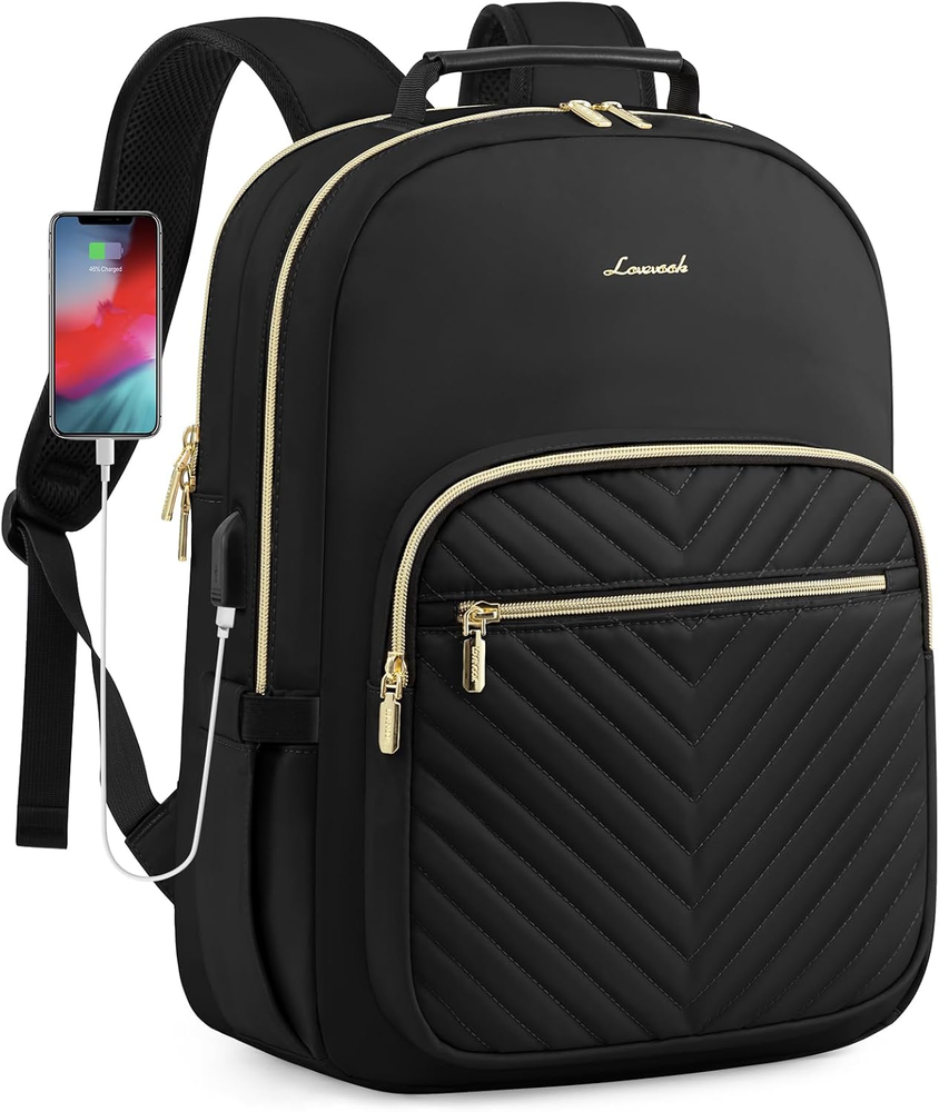 Sleek Laptop Backpack Purse for Women - Work Travel College School Computer Bag