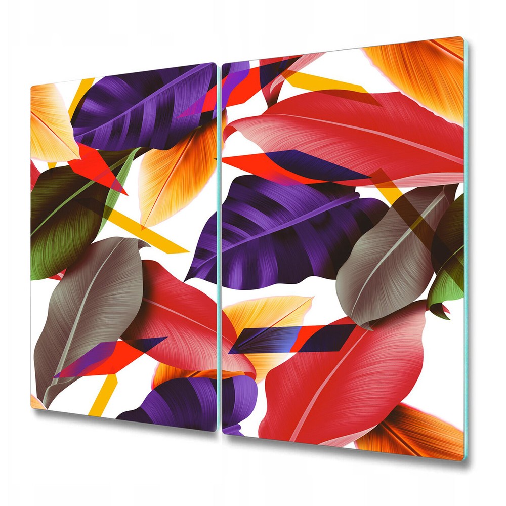 Glass Surface Protector Abstract Pretty Colourful Flowers Watercolour 2x30x52