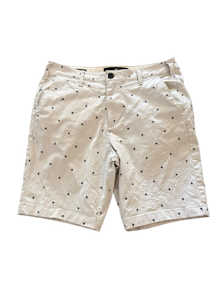 Hollister Men’s All Over Palm Tree Print Khaki 9” Chino Shorts 34
