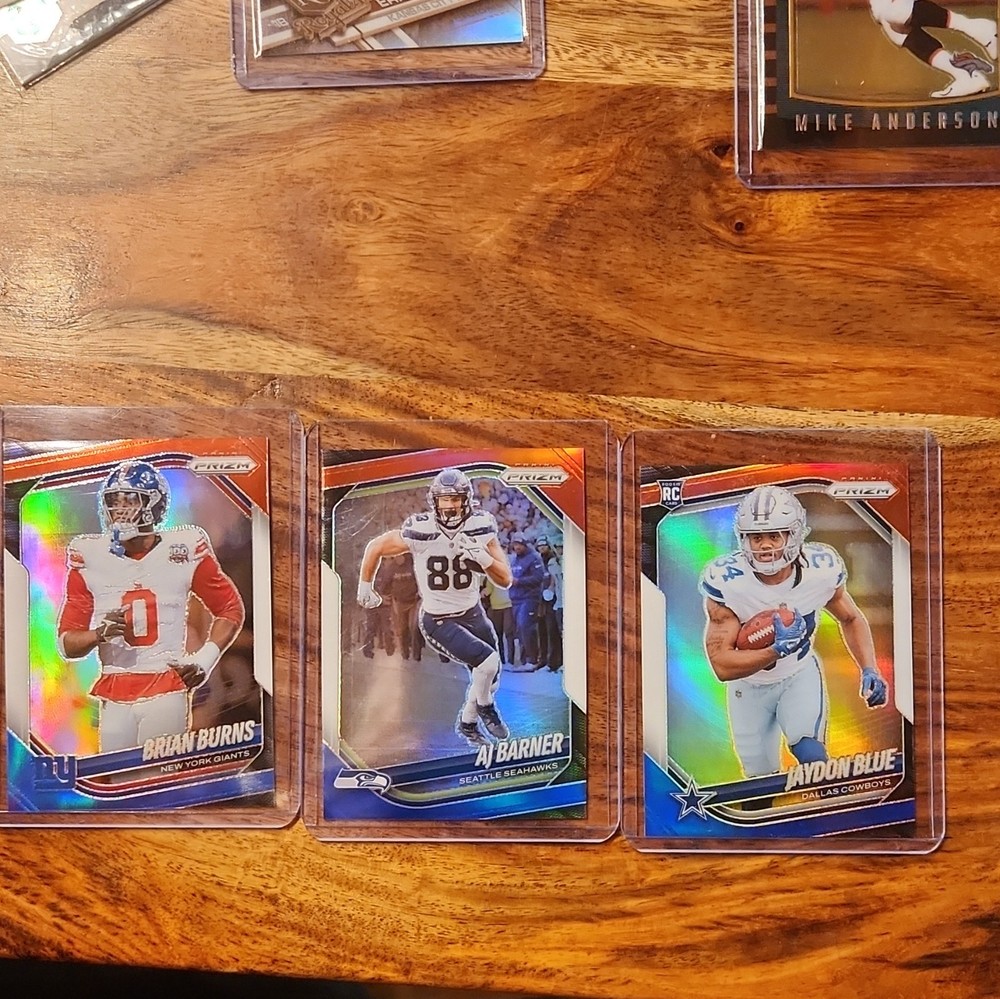 Panini Prizm 2024 NFL Brian Burns AJ Barner Jaydon Blue RC 3 Card Lot