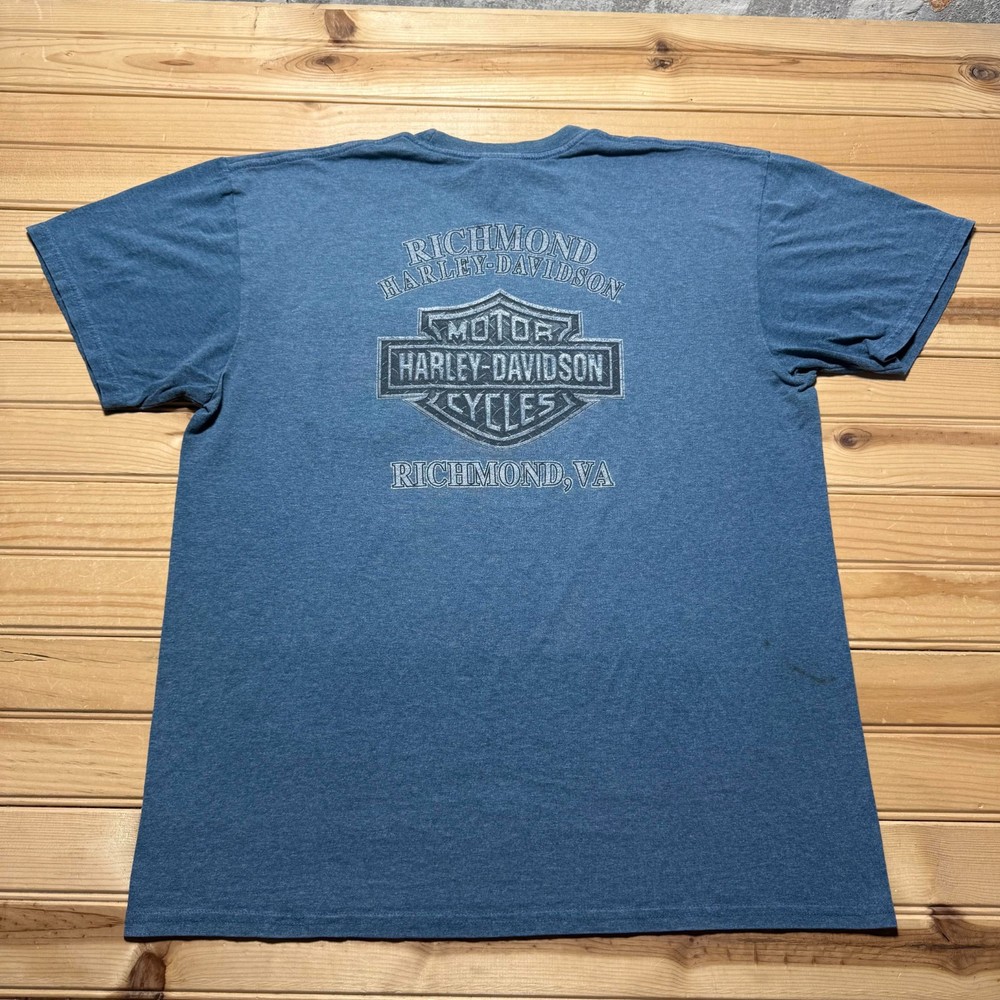 Harley-Davidson Richmond Virginia Biker HD Logo Graphic Pocket T-Shirt - Large