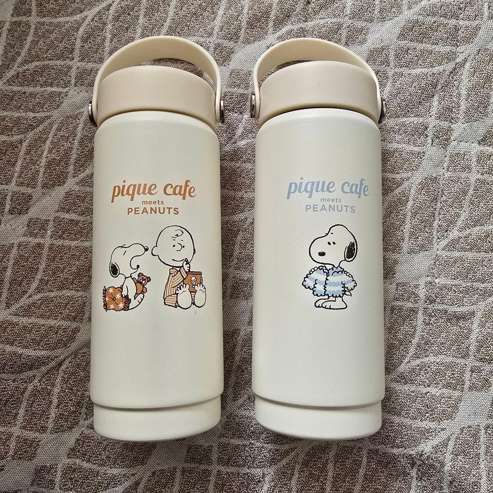 [New and unopened] Jera Pique Cafe Snoopy Tumbler Water Bottles Set of 2
