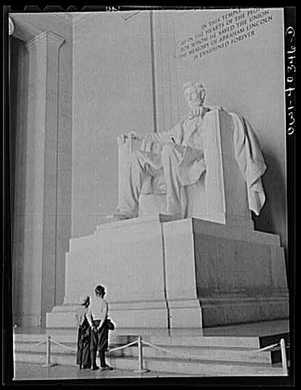 Photo:Washington DC Lincoln Memorial Inside 1930s Statue Interior Memorial