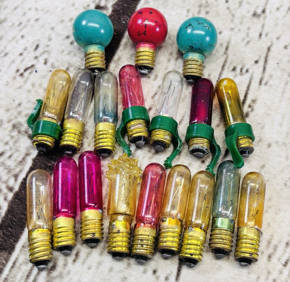 Rare 1930s C6 8V Mini Christmas Light Bulbs Lot Vintage Untested As-Is