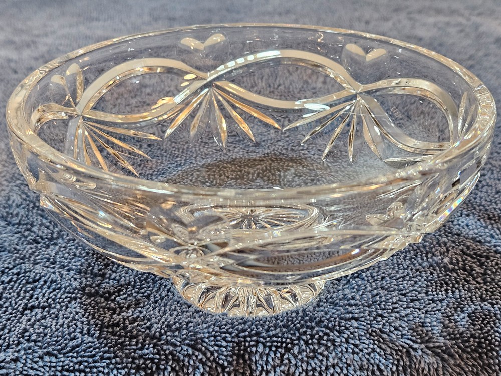 Vintage Signed Waterford Crystal Hearts Candy Dish 6 Was $25 #460