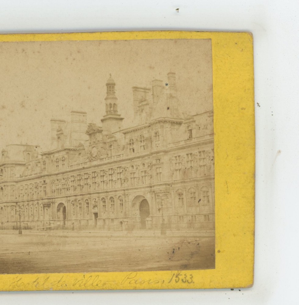 Entrance Hotel de Ville Paris France Stereoview