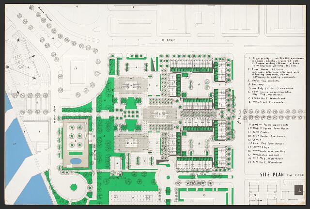 Washington DC Southwest Urban Renewal Site Plan 1950s 4th M N O Water St SW