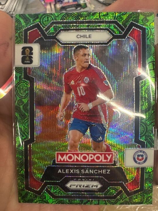 2026 Panini Prizm Monopoly FIFA World Cup Alexis Sánchez - Chile #85 Green Wave
