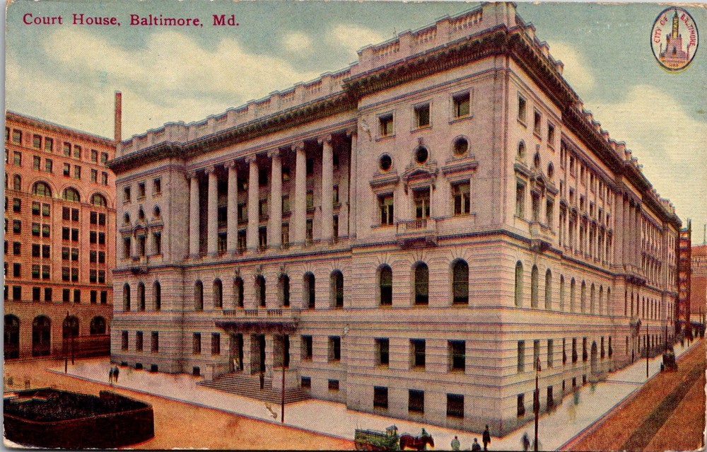 Dr Jim Stamps Vintage Baltimore Court House Postcard Maryland City Landmark