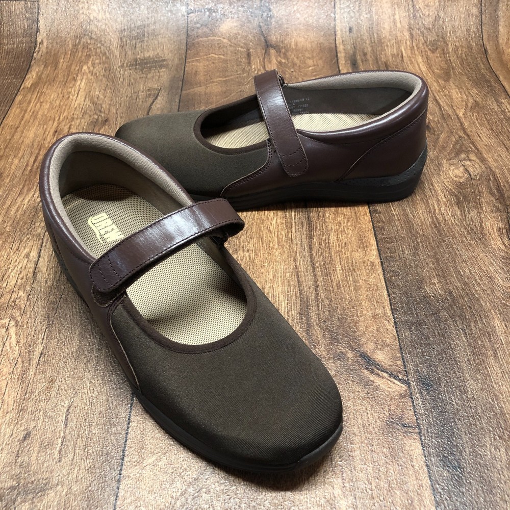 Drew Magnolia Mary Jane Shoes Women's 12 WW Comfort Brown Fabric Closed Toe MINT