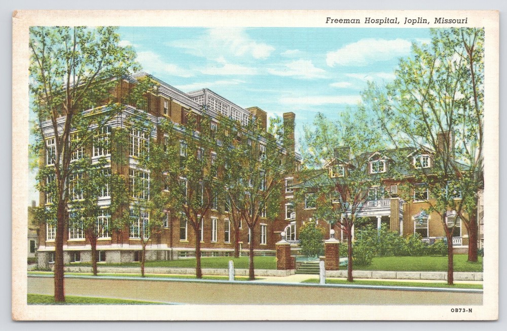 Linen~Freeman Hospital Street View~Joplin Missouri~CT American Art~Vintage PC