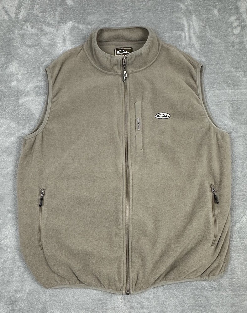 Drake Clothing Co Vest Mens 2X Green Full Zip Fleece Magnattach Pocket Hunting