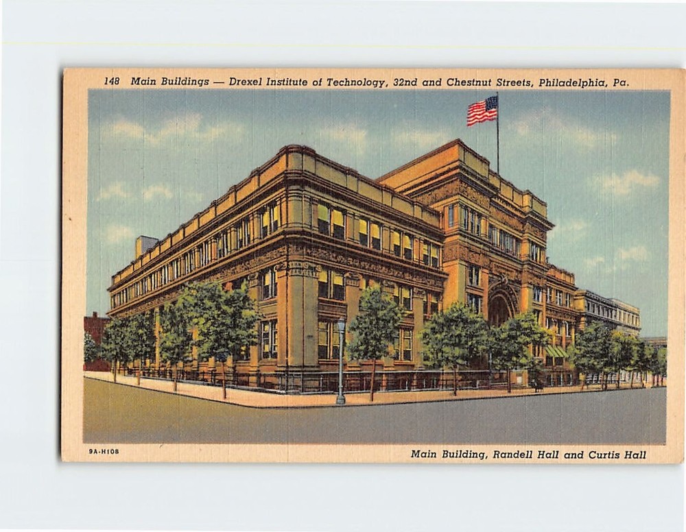 Postcard Main Building Drexel Institute Of Technology Philadelphia Pennsylvania