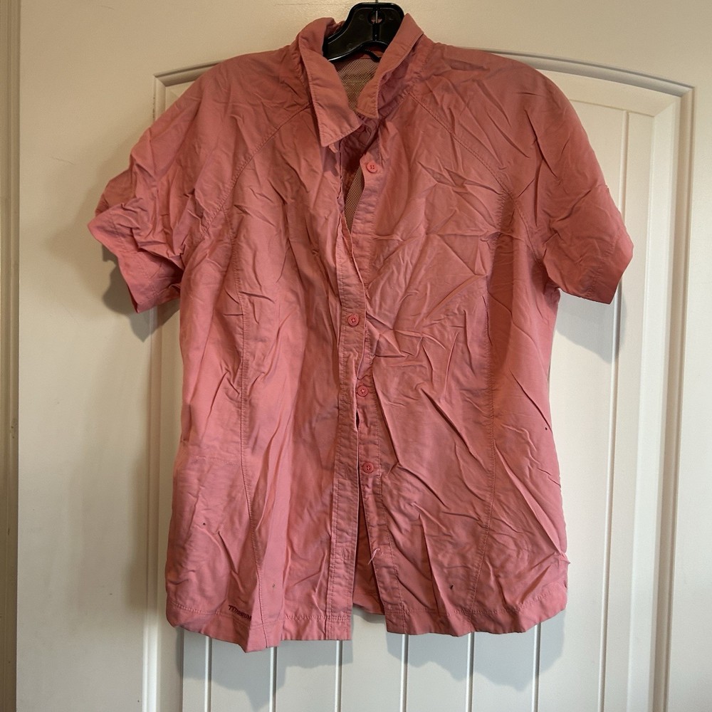Columbia Shirt Womens Size XL Short Sleeve Button SHIRT Top Hiking Titanium