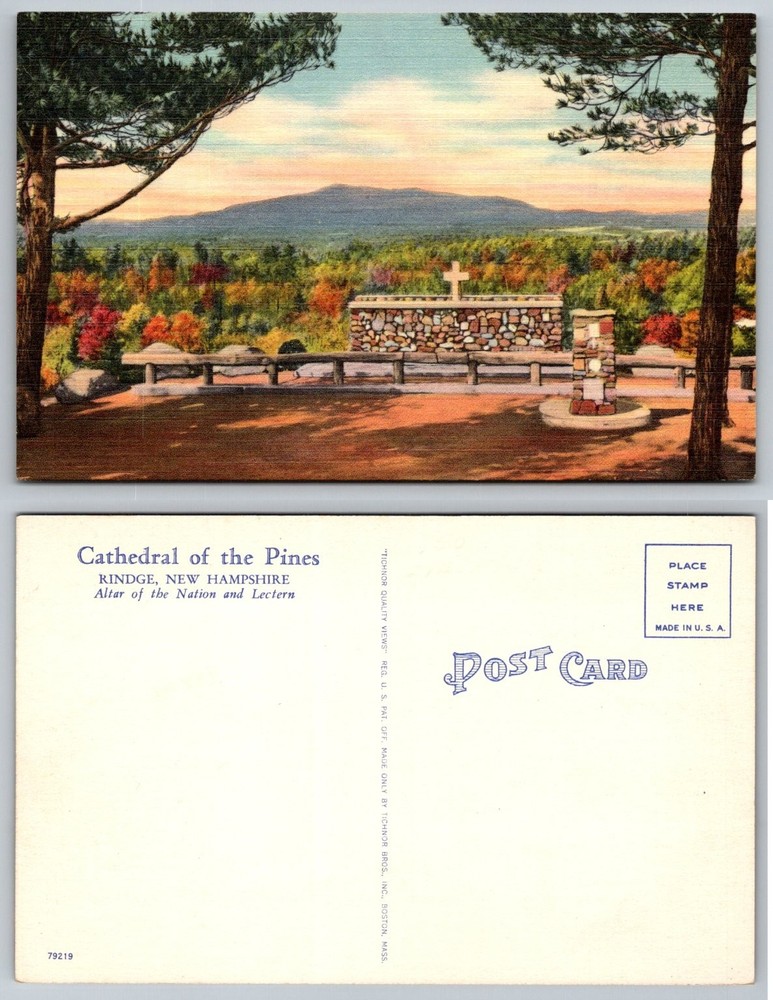 Vintage Cathedral of the Pines Rindge NH Altar of Nation Tichnor Postcard
