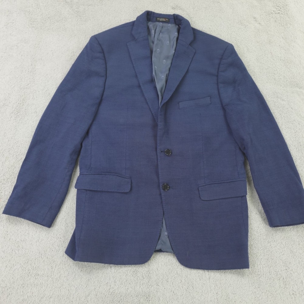 John Varvatos Blazer Mens 44R Navy Blue Wool Blend Marzotto Sport Coat