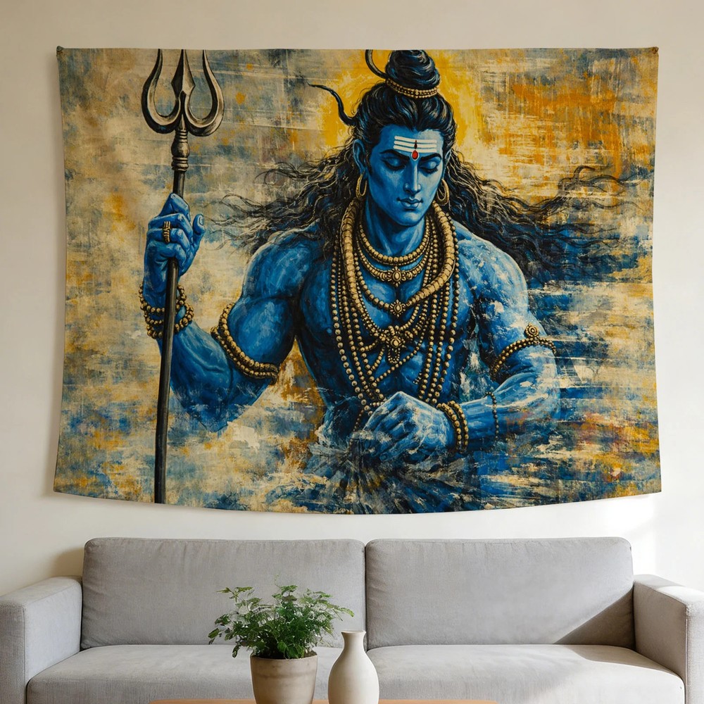 Shiva Tapestry - Artistic Style for Home and Festival Wall Decoration