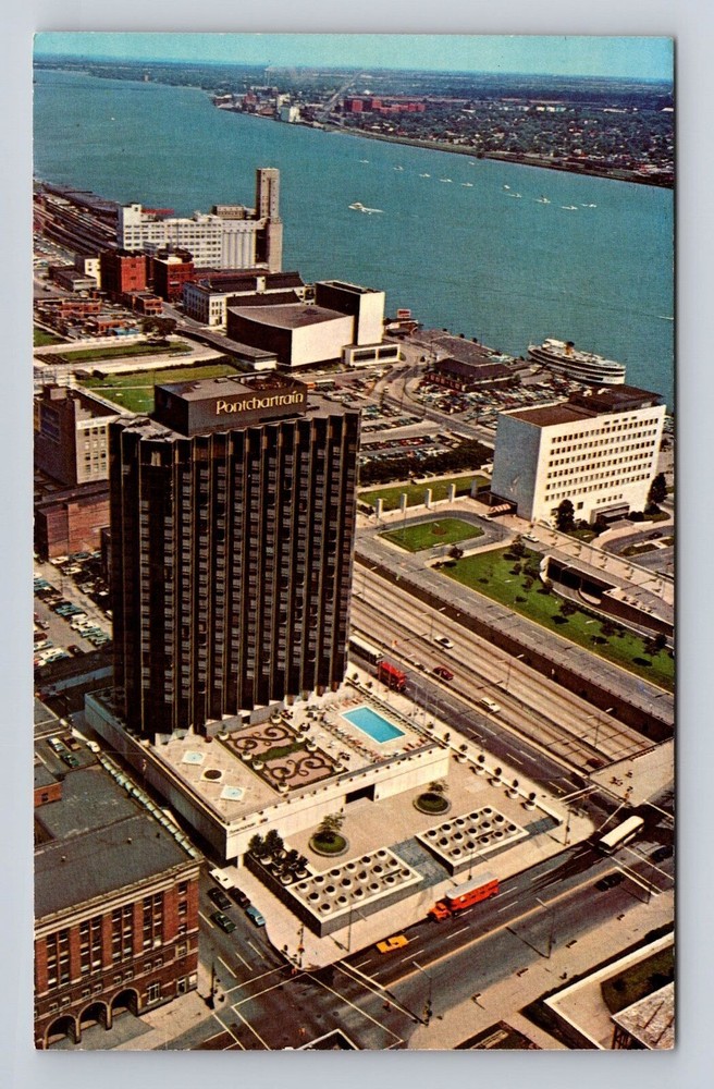 Detroit MI-Michigan, Hotel Pontchartrain, Advertising, Vintage Souvenir Postcard