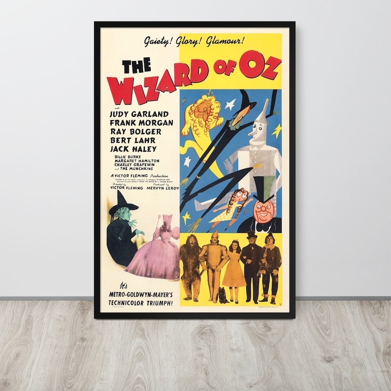 The Wizard of Oz (1939) Vintage Movie Poster, Wall Art