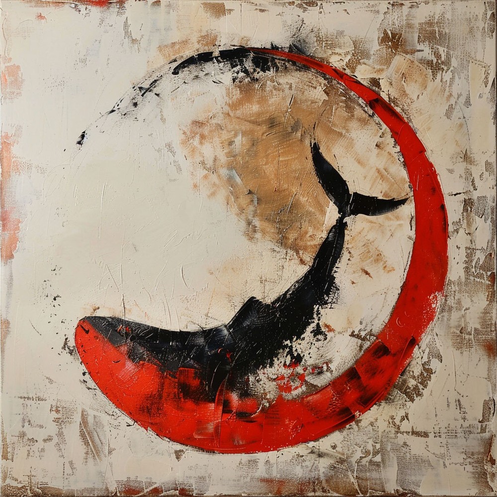 original Hand-Painted Texture Oil Painting on Canvas Abstract fish Wall art