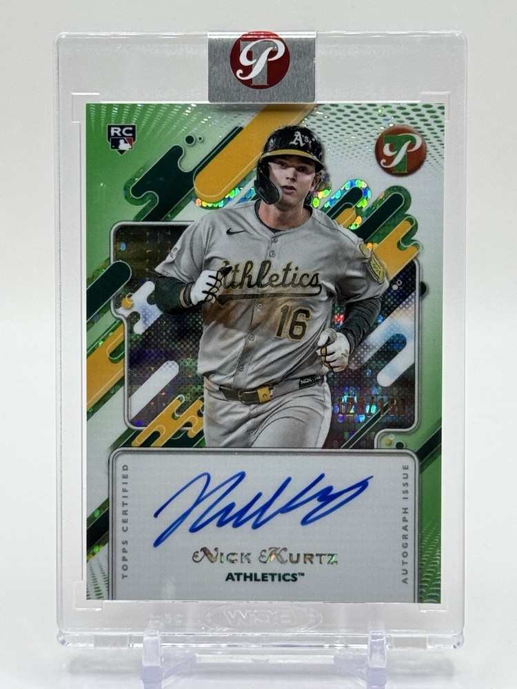 2025 Topps Pristine Nick Kurtz RC Encased Auto Green /150 - ON CARD Color Match