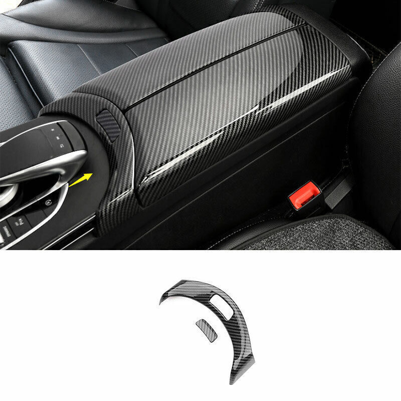 Carbon Fiber Center Console Armrest Switch Frame For Benz C-Class C300 2015-2021