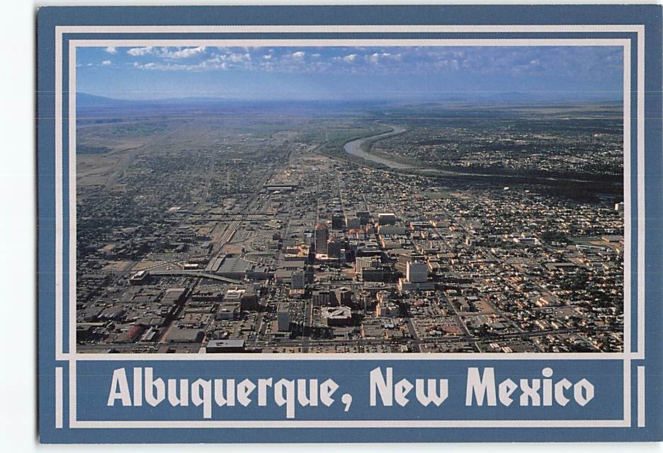 Postcard Aerial View Albuquerque New Mexico USA