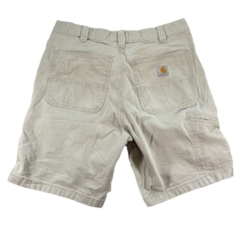 Carhartt Cargo Carpenter Shorts Men's 34 Beige Workwear Utility Grunge Baggy