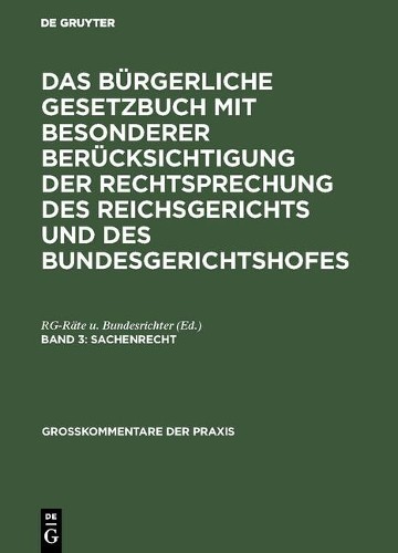 Sachenrecht (Hardback) Großkommentare Der Praxis