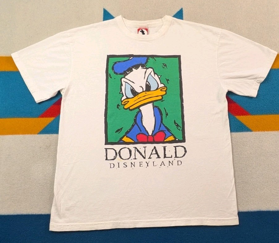 Vintage Disneyland Donald Duck Shirt Disney Made In USA Big Head Portrait XL/2XL