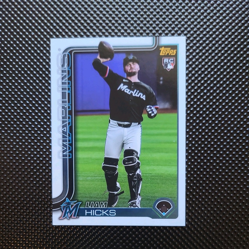 Liam Hicks 2025 Topps Update Rookie Golden Mirror SSP US52 Marlins RC Variation