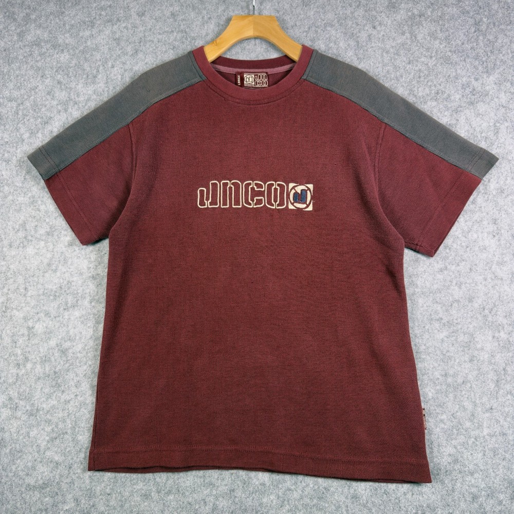 Vintage Ribbed JNCO Spell out skate shirt, men's small (Kids L)