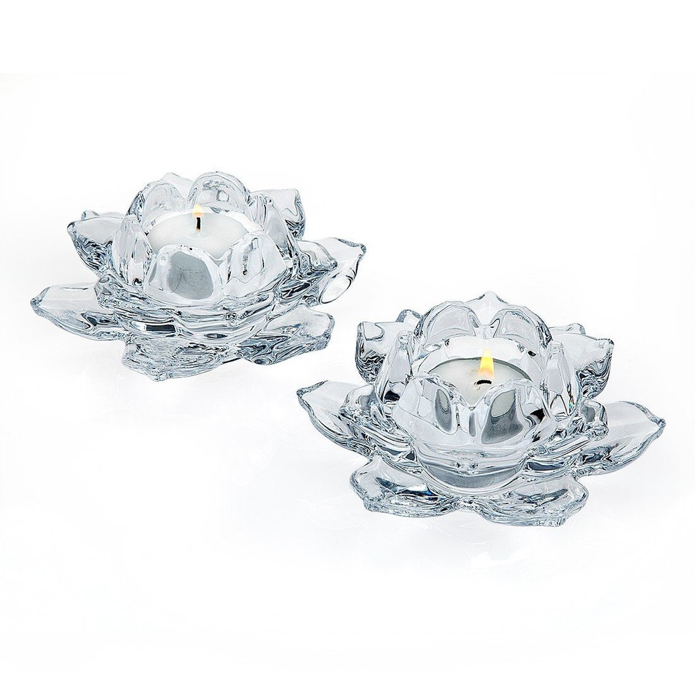 Shannon by Lotus Crystal Votive Pair Candle Holders, Set of 2